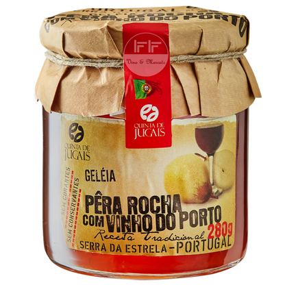 Geléia de Pêra Rocha com Vinho Licoroso Português 280g - Com Adição de Açúcar.